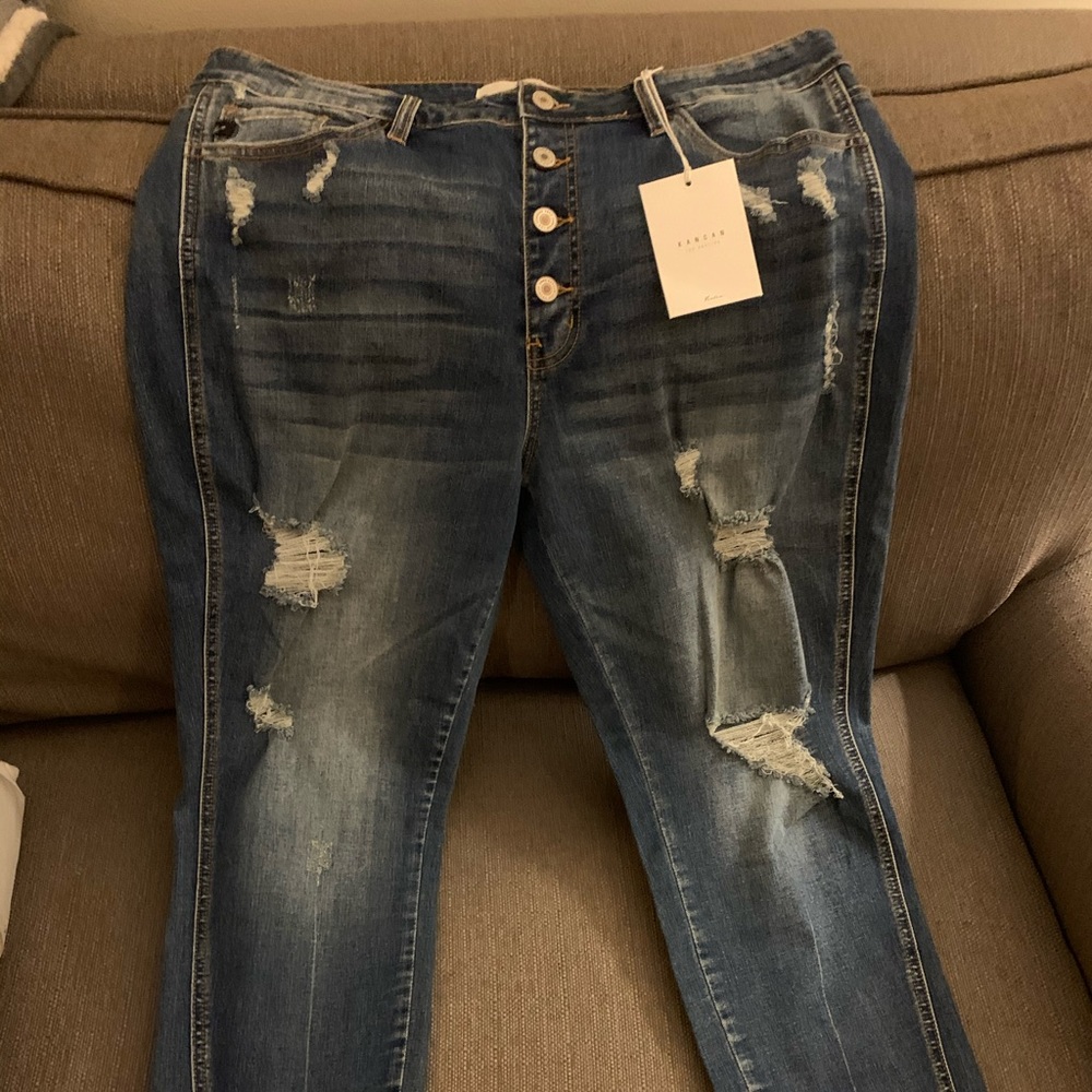 KANCAN 2xl Distressed Jeans fits 16/18